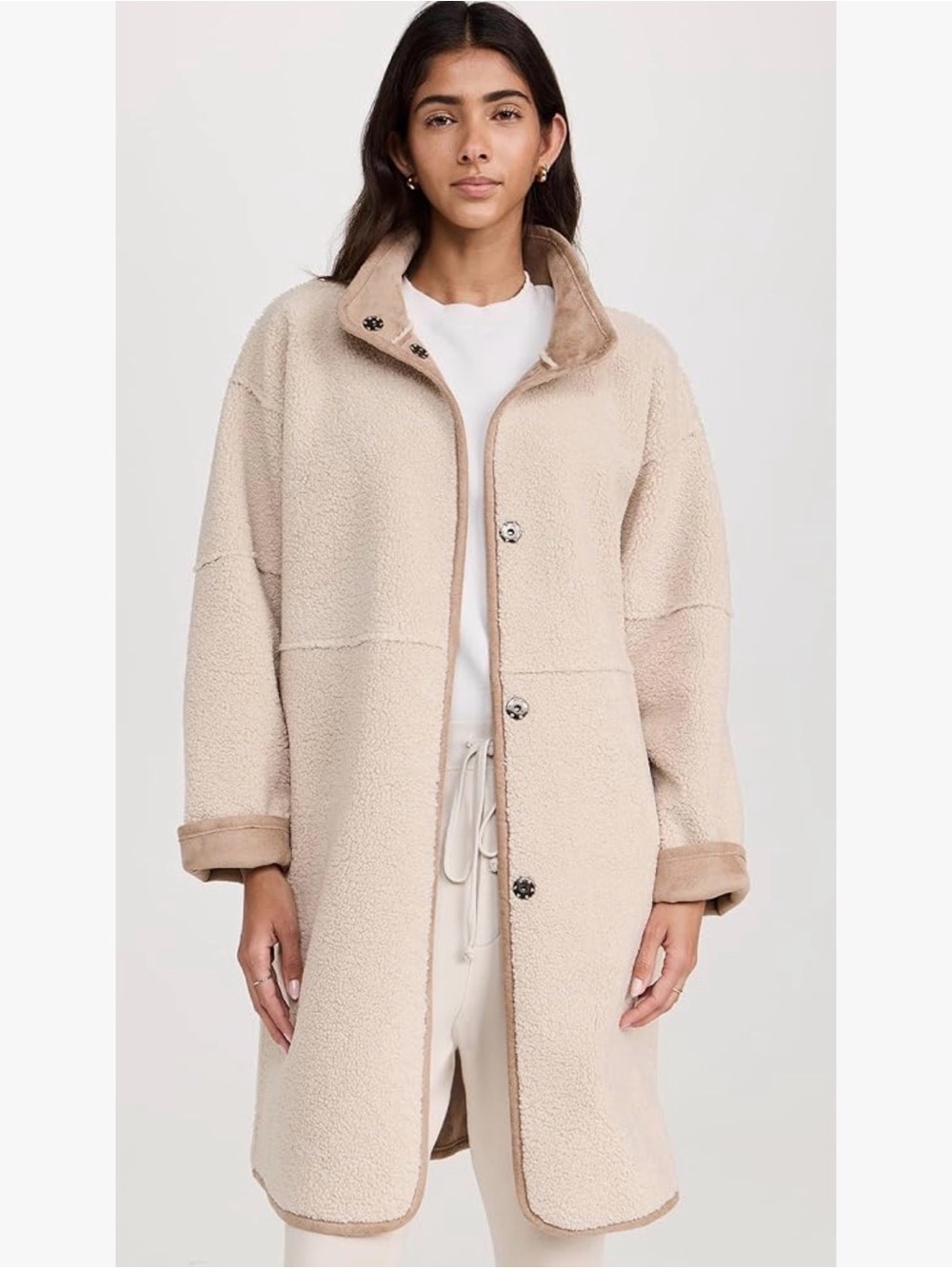 Velvet by Graham & Spencer Cara Luxe Sherpa Reversible Jacket L Cozy Pockets
